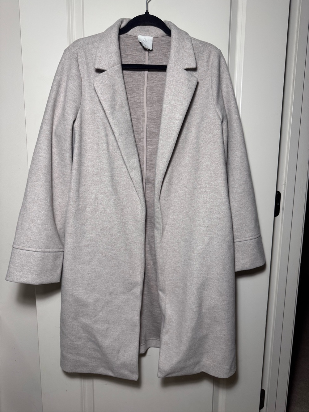 Joie Women’s Gray Solid Open tren Front Long Overcoat Long Sleeve Regular Size L